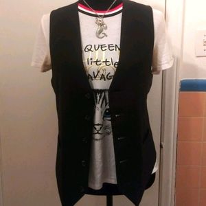 N/A - Unisex Black Satin Tuxedo Size L/XL